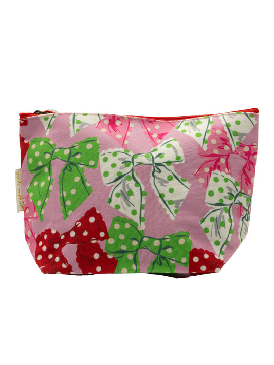 Holiday Polka Dot Bows Zippered Pouch