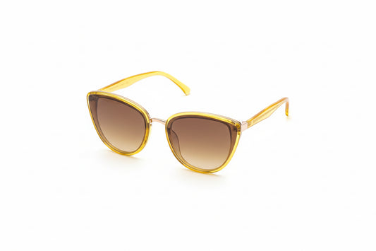 Yellow Framed Curvy Sunglasses