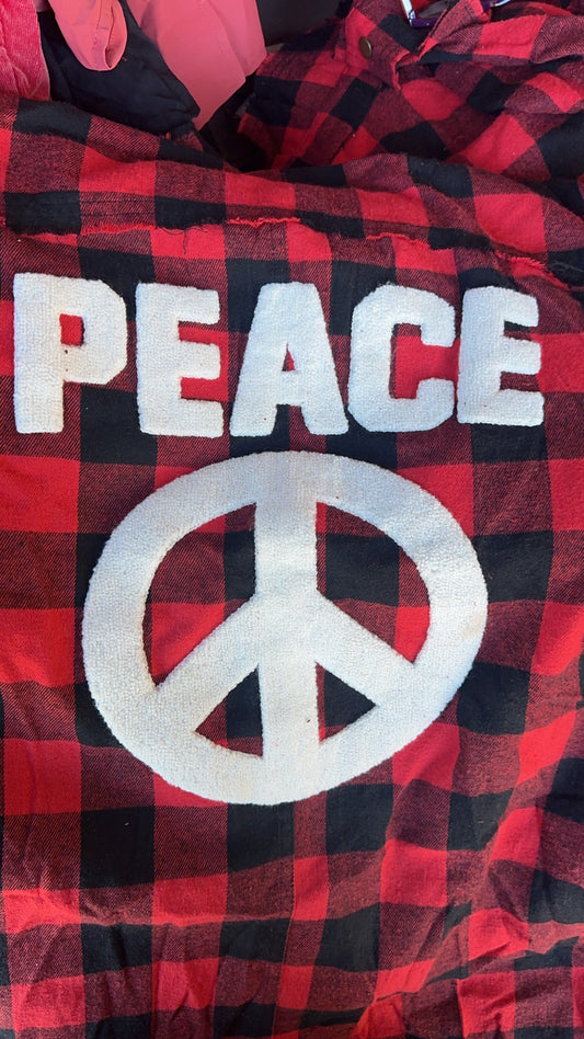 Plaid Peace Shacket