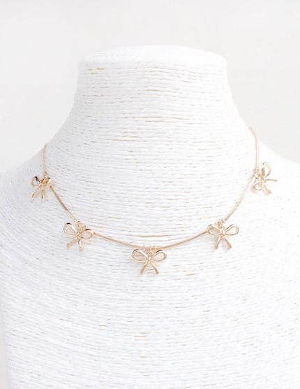 Edi Gold Bow Necklace