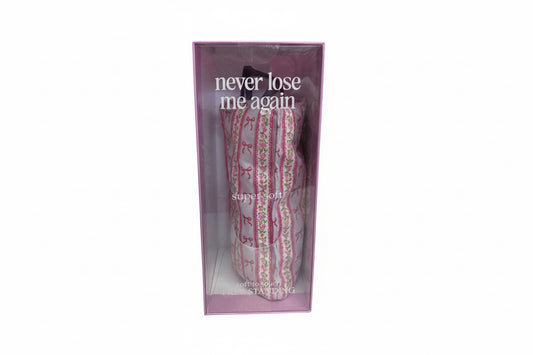 Free Standing Glasses Holder with pink and white striped floral design, clear box. Sizes available. Eyewear organizer.