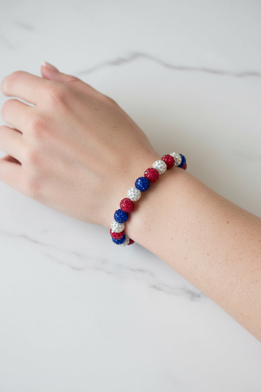 Rhinestone Beaded Stretch Bracelet