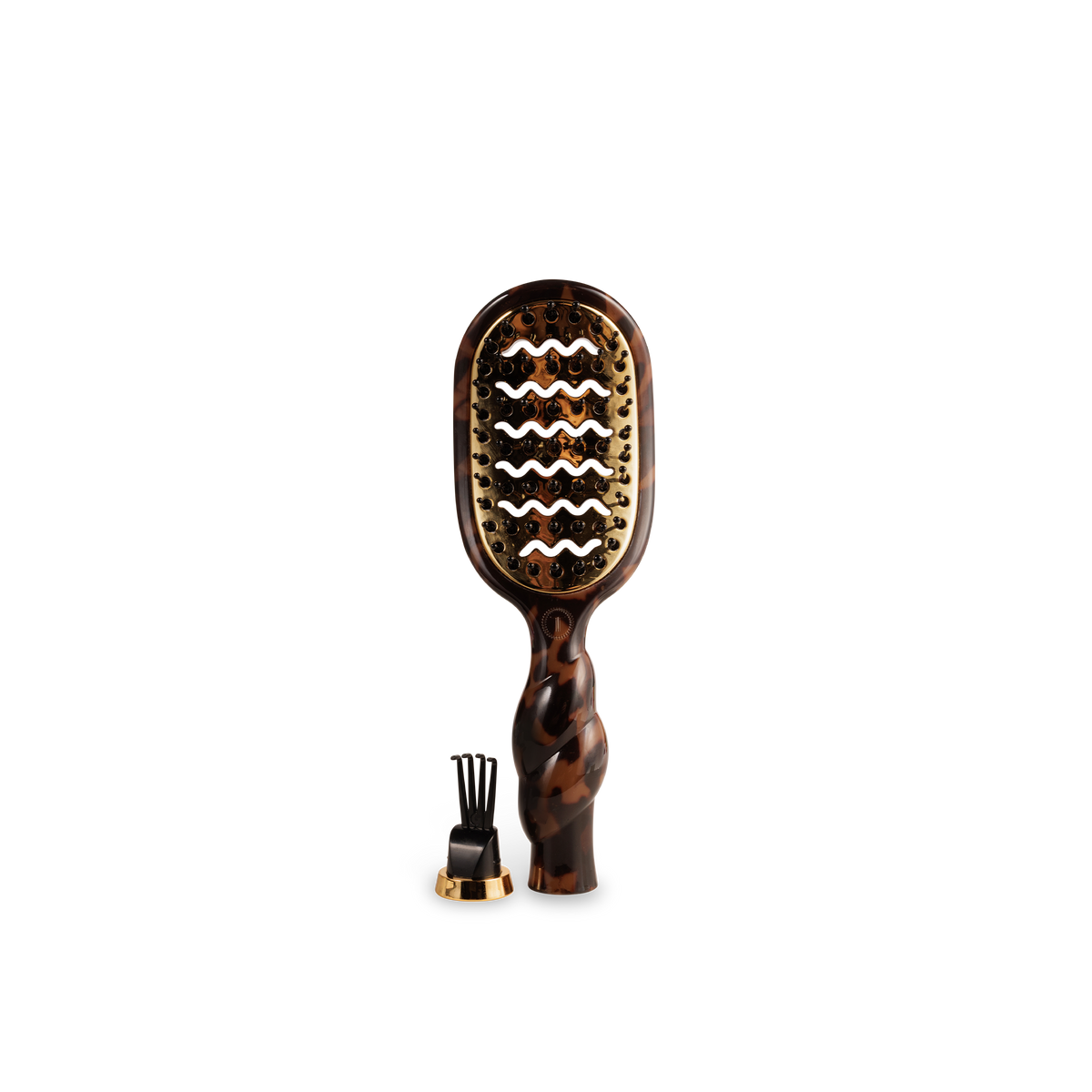 Mini Vented Brush in tortoise color with a wavy handle; available in mini size.