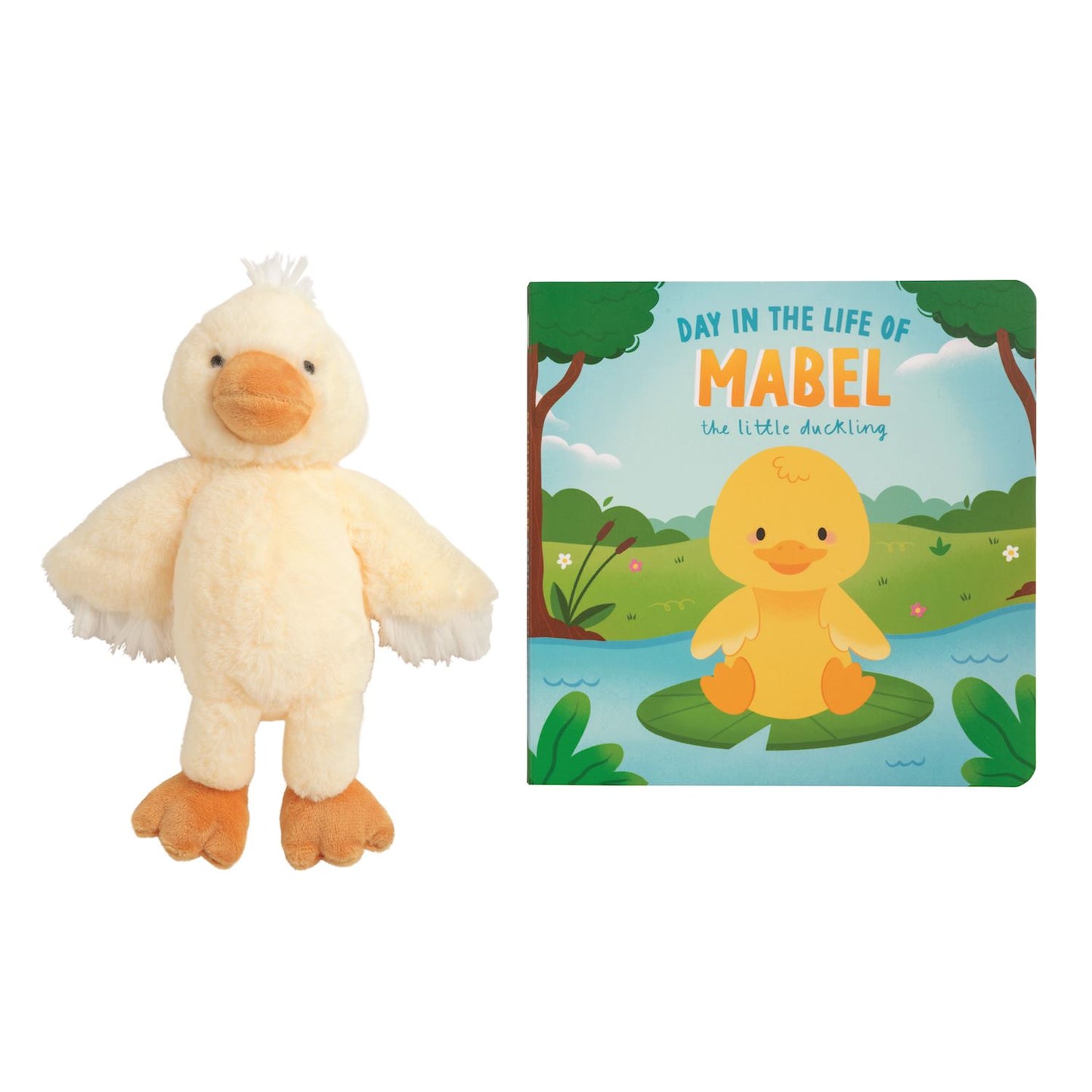 The Little Duckling Book & Plush Set includes a soft yellow duck and a toddler board book. Sizes: small, medium.