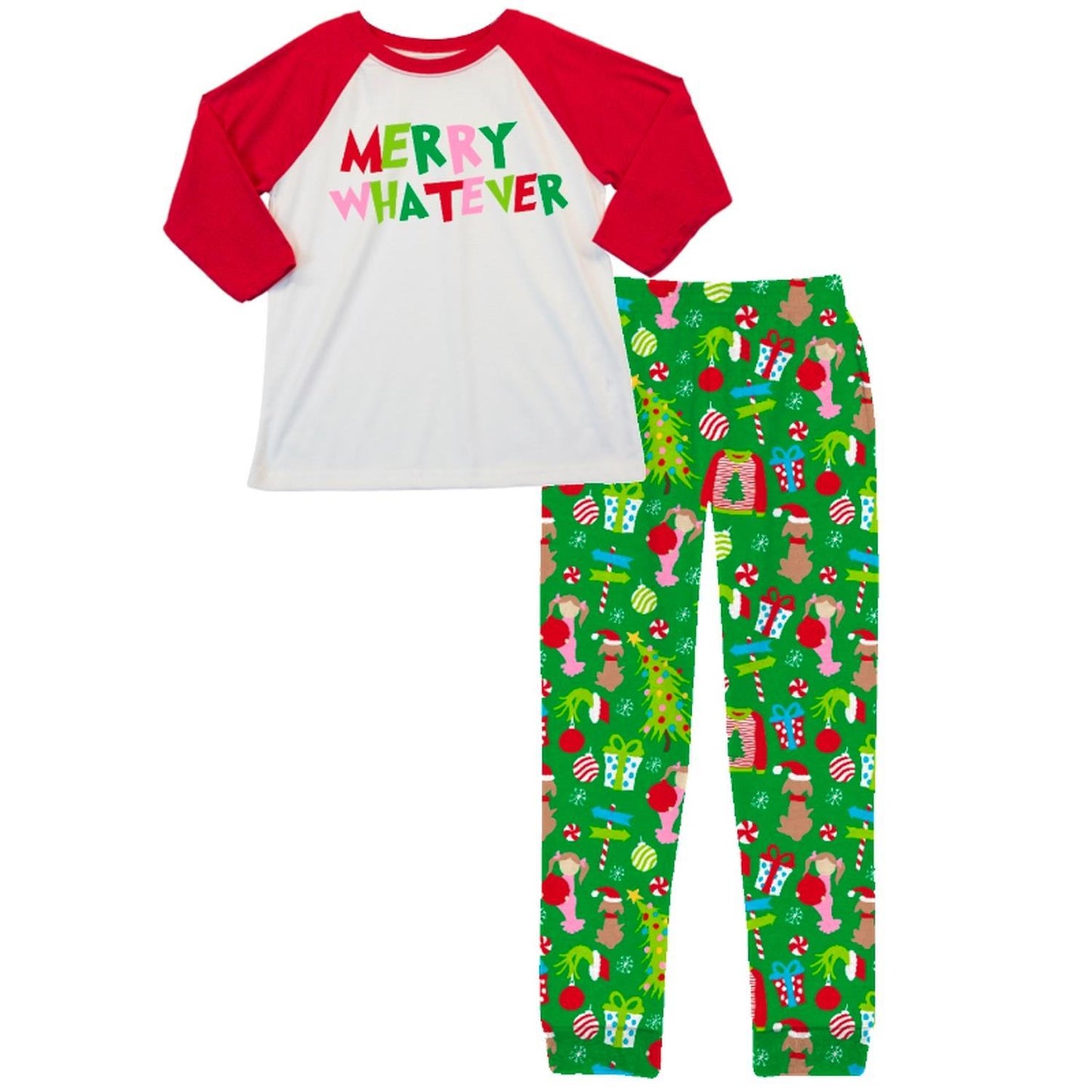 Merry Whatever Long Sleeve Jammie Jogger Pants Set