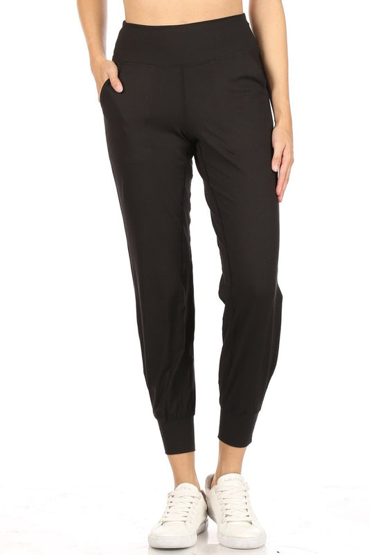 Plus Size Active Joggers, butter-soft, ankle-length with cuffed hem. Sizes: 1X, 2X, 3X.