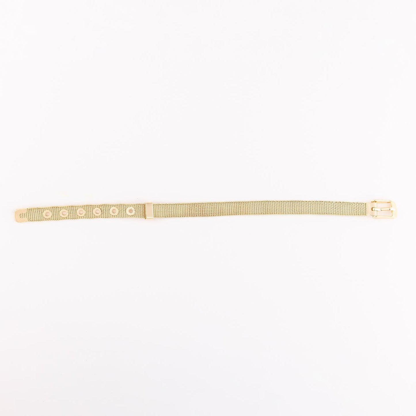 Gold-plated adjustable Camryn Bracelet Charm Bar with clasp; available in multiple sizes.