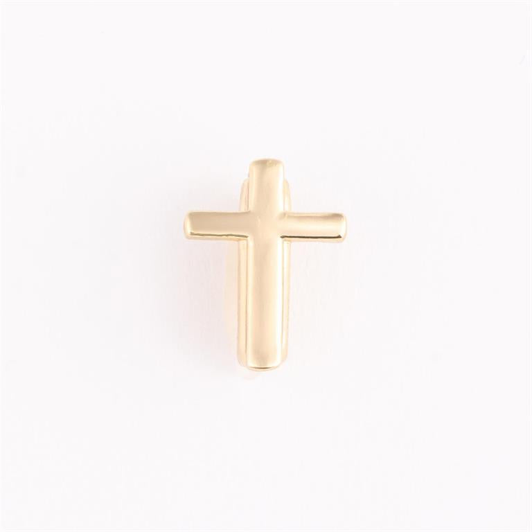 Camryn Bracelet Charm Bar: small gold cross-shaped charm. Available sizes: 8mm, 10mm. Perfect for custom bracelets.