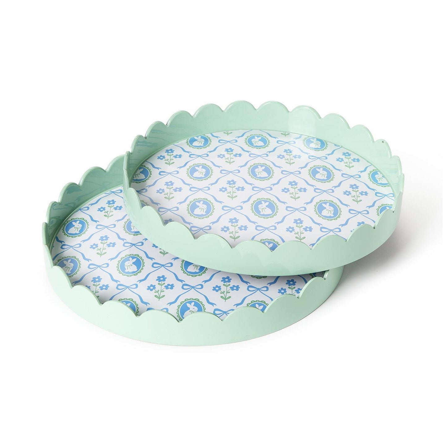 Bunnies and Bows Scalloped Edge Tray
