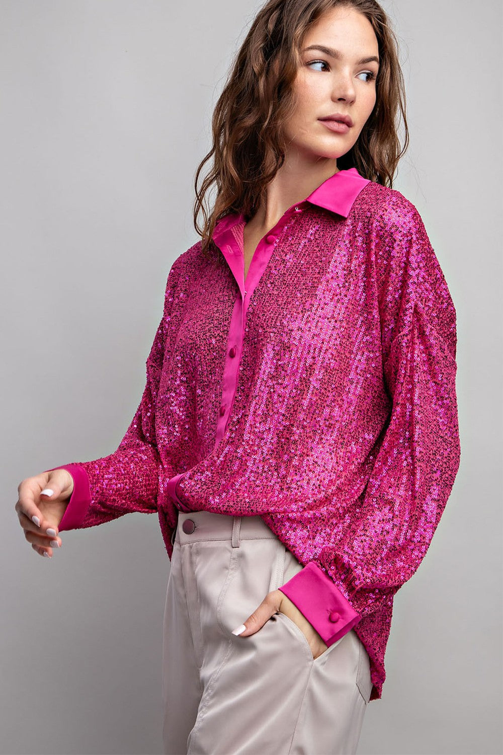 Barbara Glitter Button Down Shirt