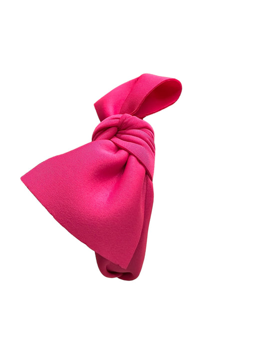 Vibrant pink Bow Headband tied in a chic bow; sizes available: S, M, L.