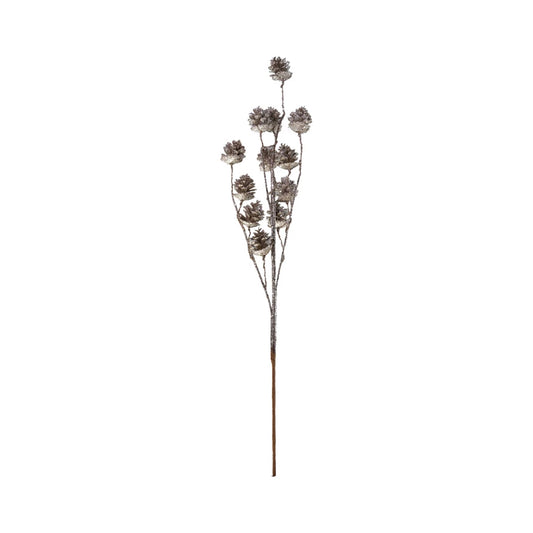 Pinecone Stem with Champagne Finish Glitter