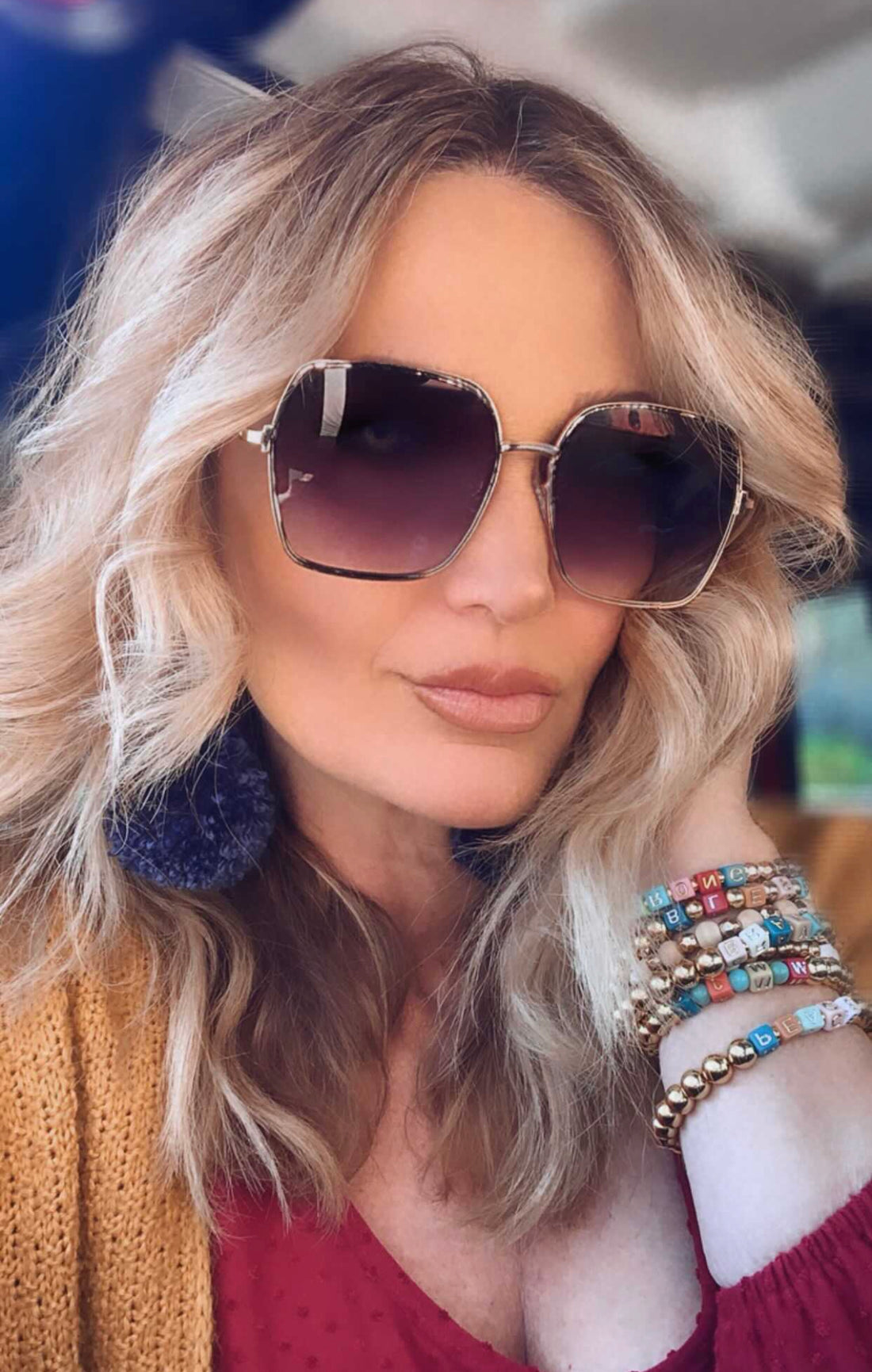 Dax Aspen Sunglasses shown; aviator style, available in small, medium, and large sizes.