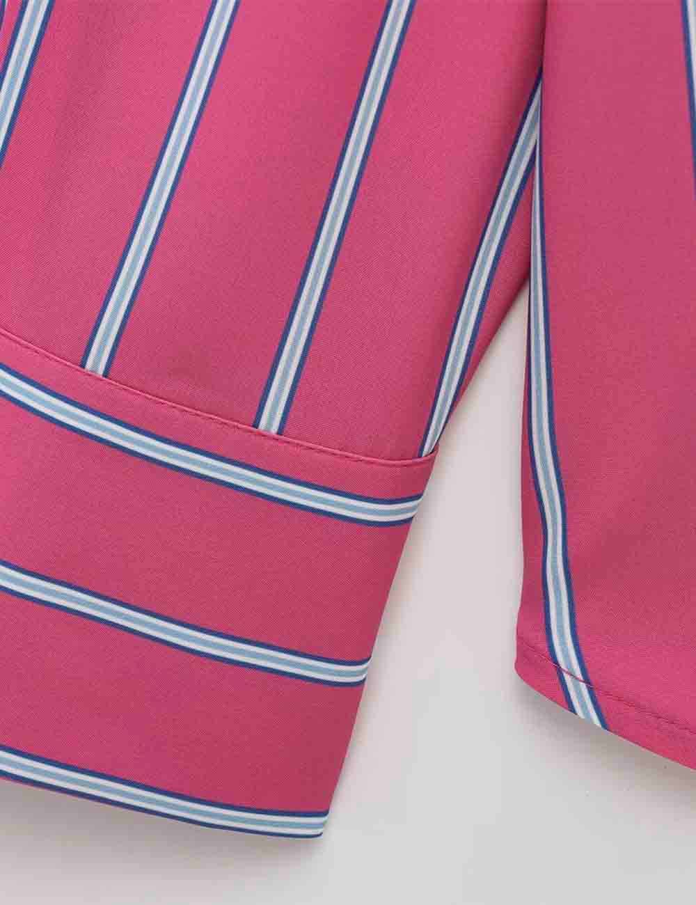 Ladies Pink Striped Button Down Shirt