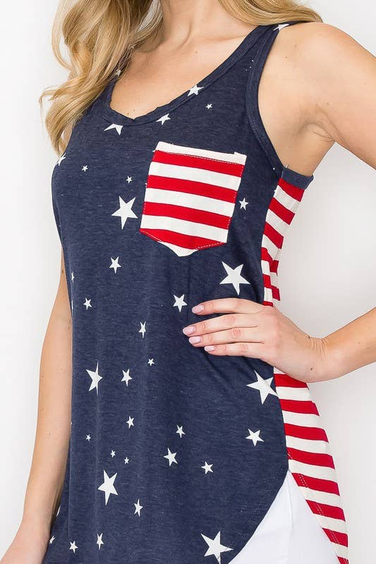 Stars and Stripes Racer Back Tank Top