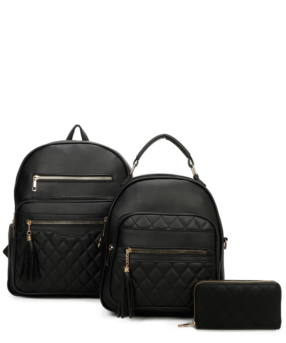 Quilted Vegan Leather Backpack
