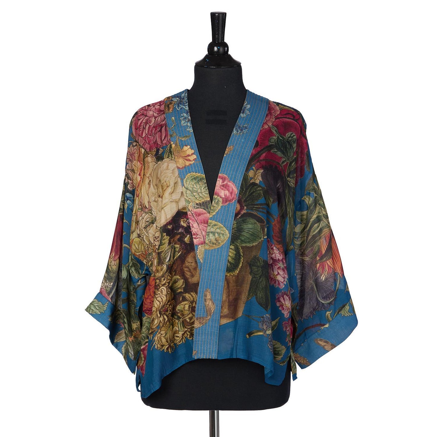 Primula Teal Short Kimono