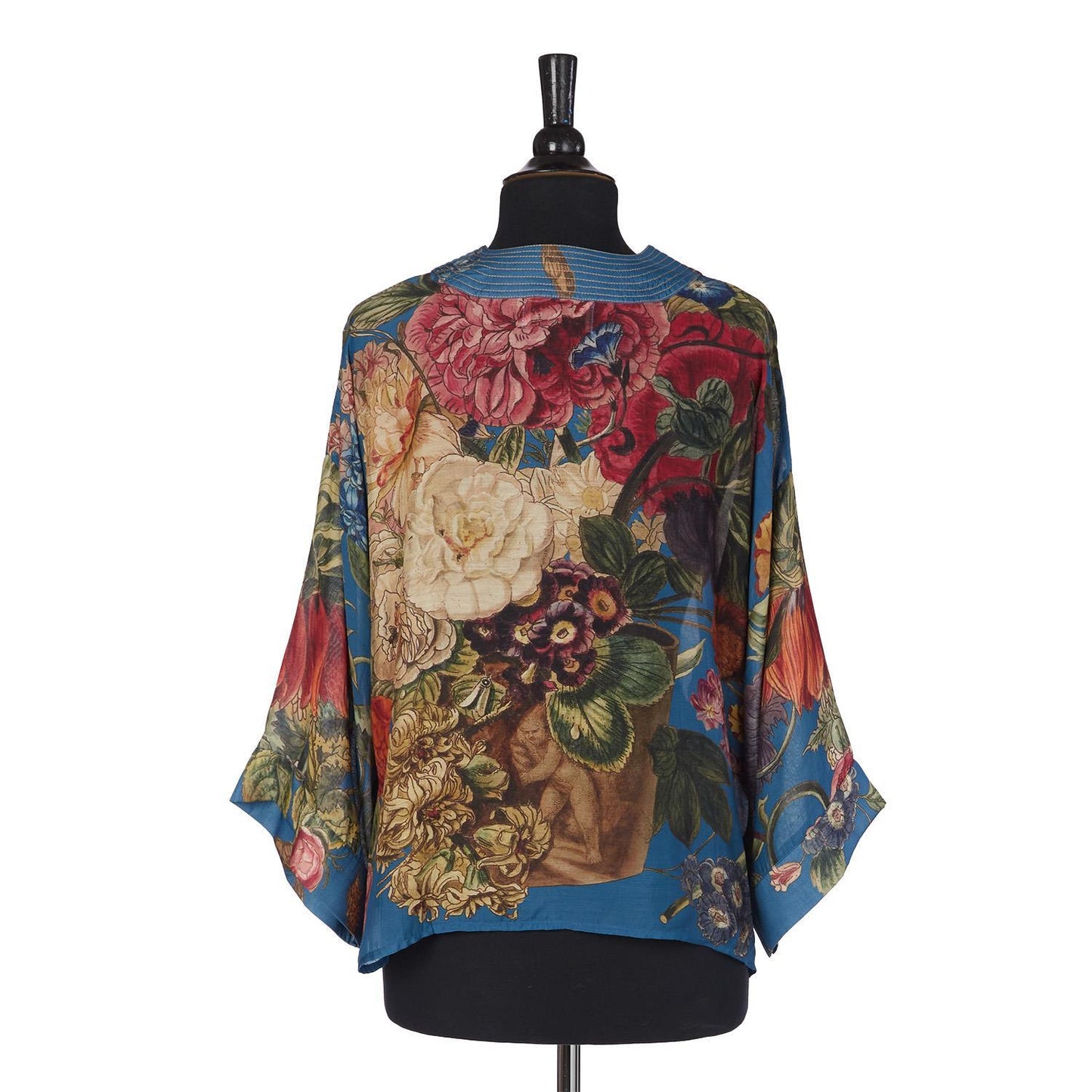 Primula Teal Short Kimono
