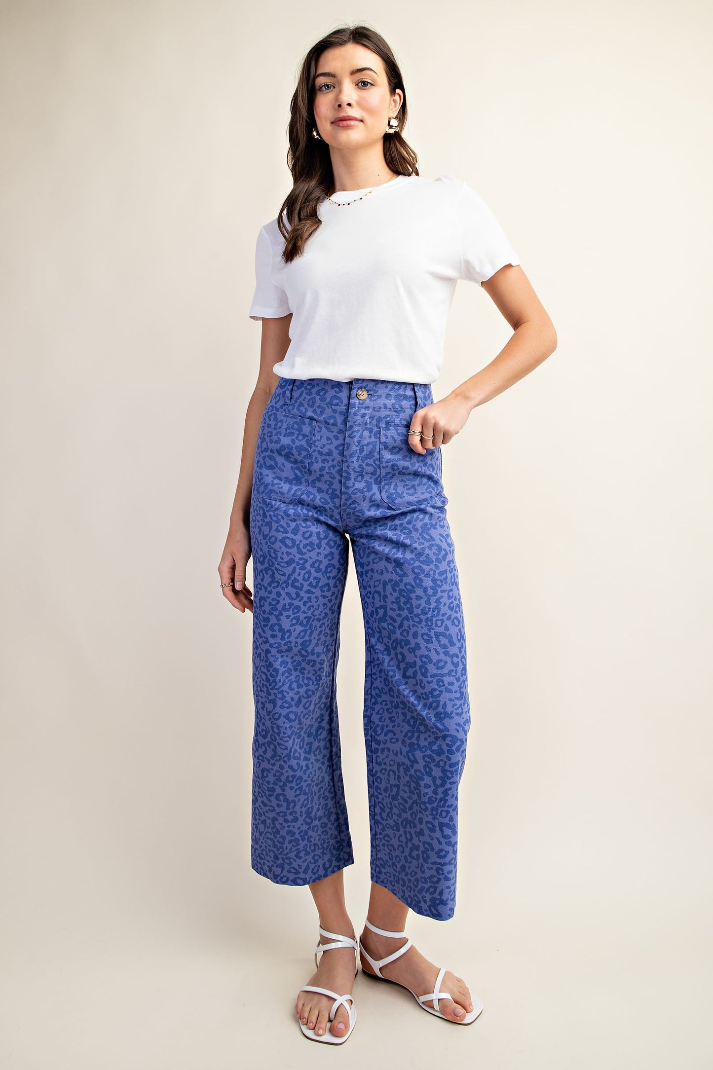 Leopard Print Pants with Pockets