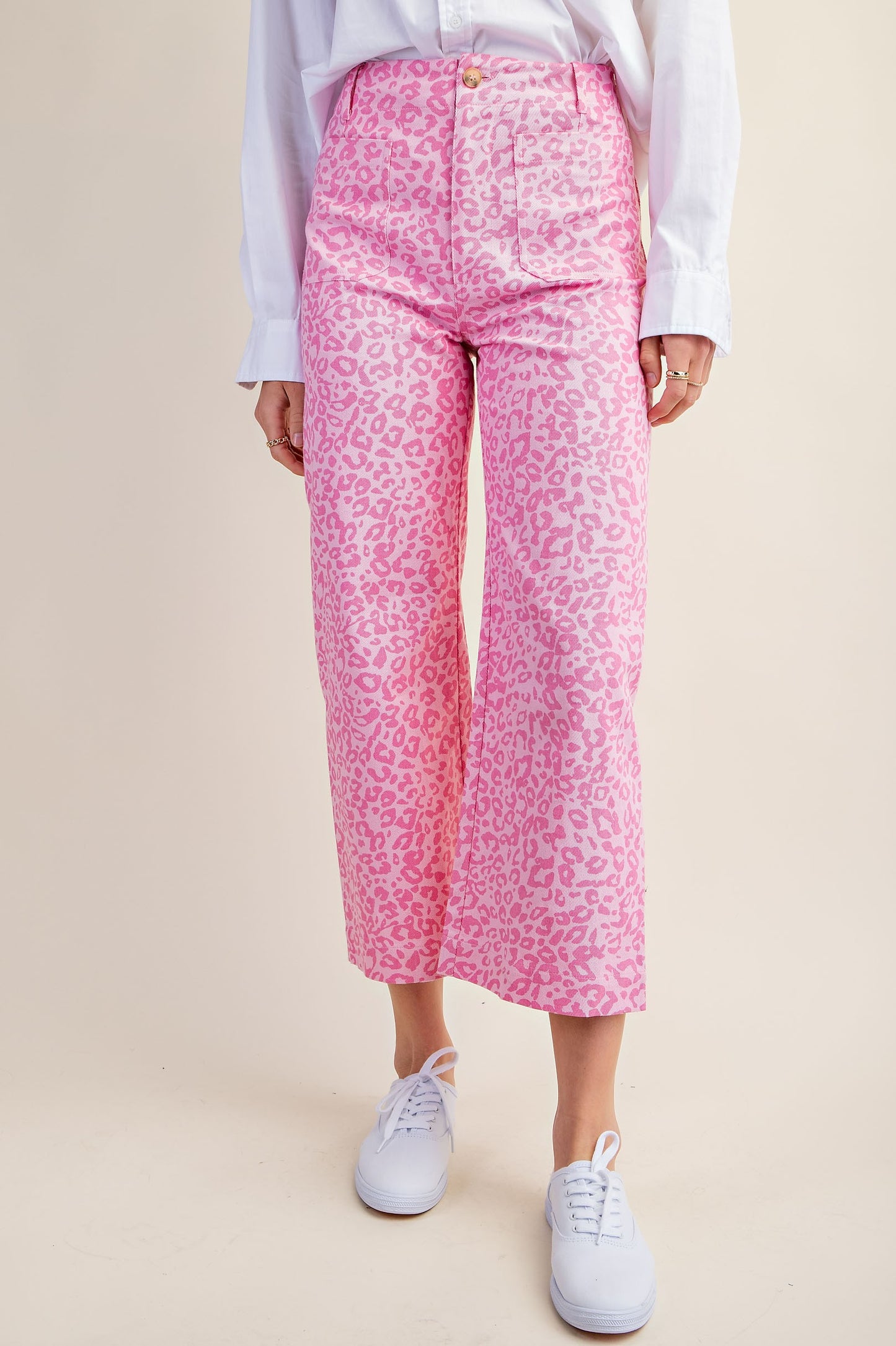 Leopard Print Pants with Pockets