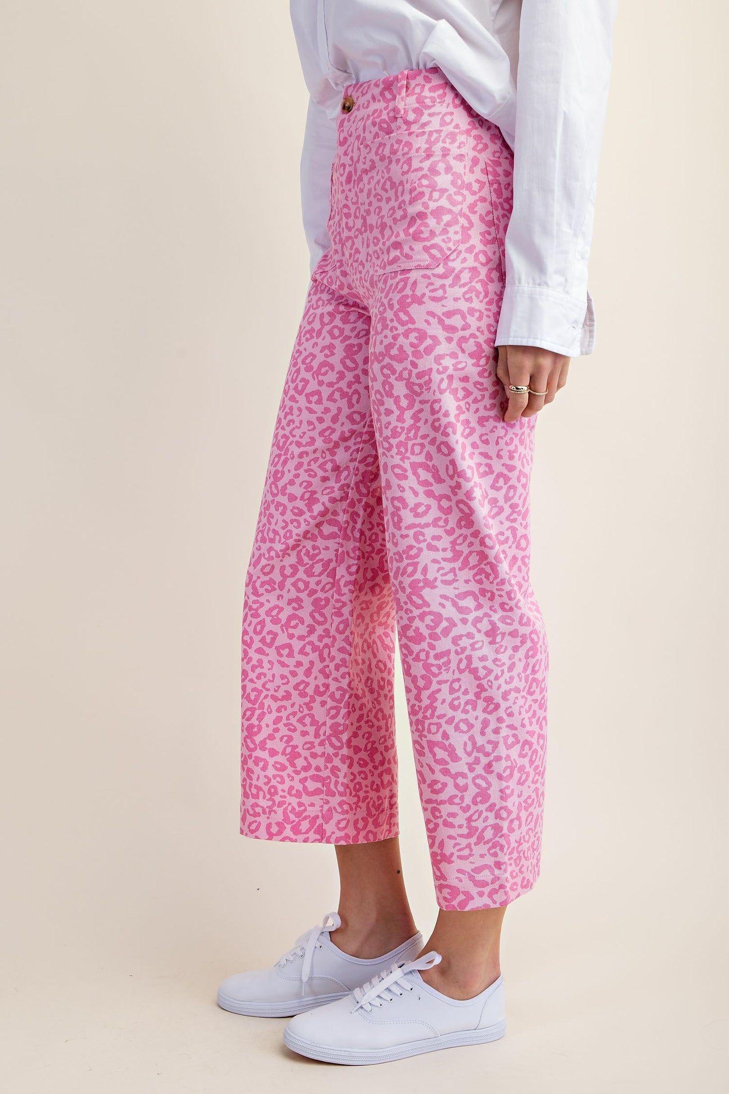 Leopard Print Pants with Pockets