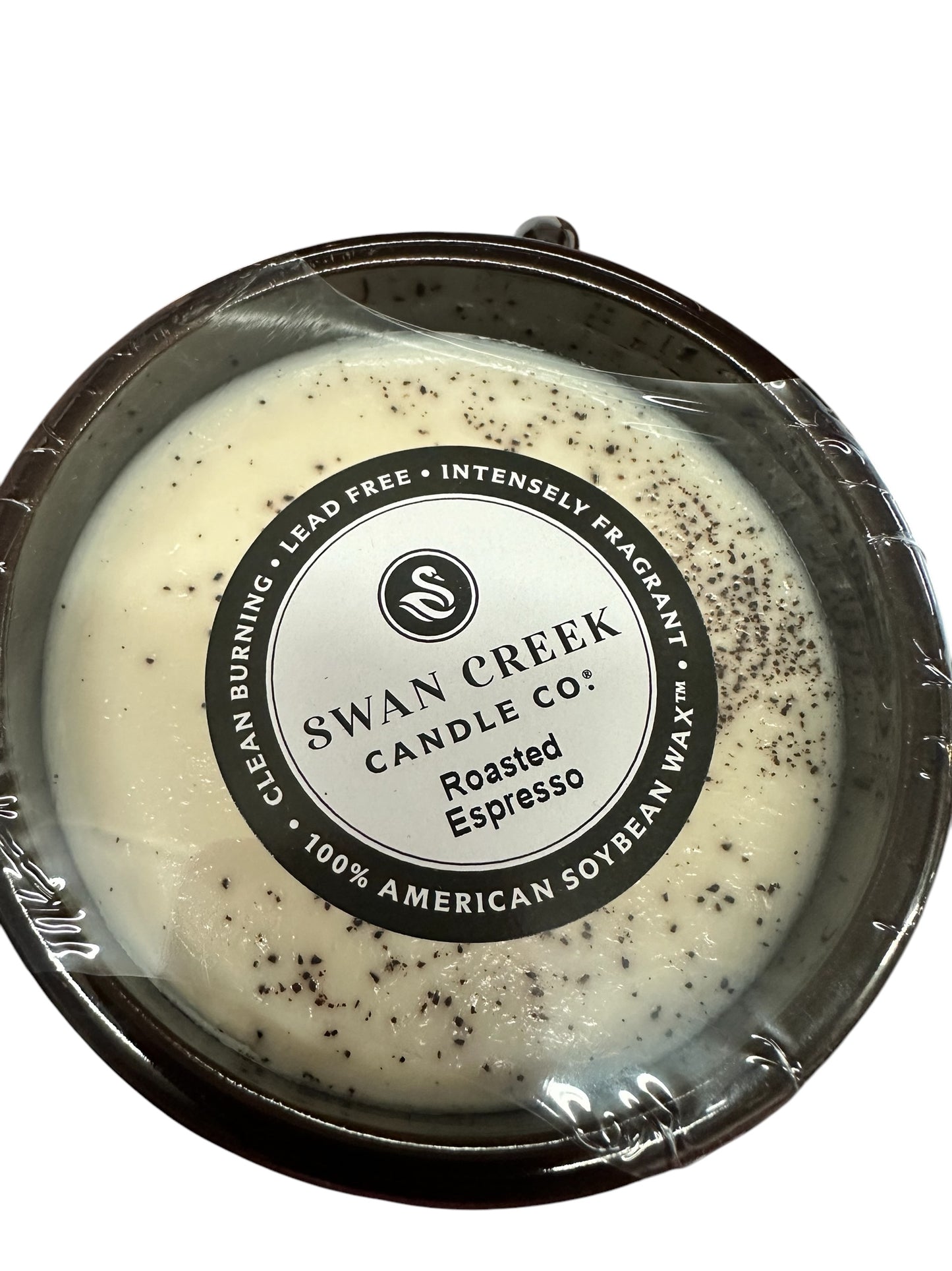Large Coffee Cup Roasted Espresso candle with white soybean wax in a pottery cup; intensely fragrant, clean-burning. Available in large.