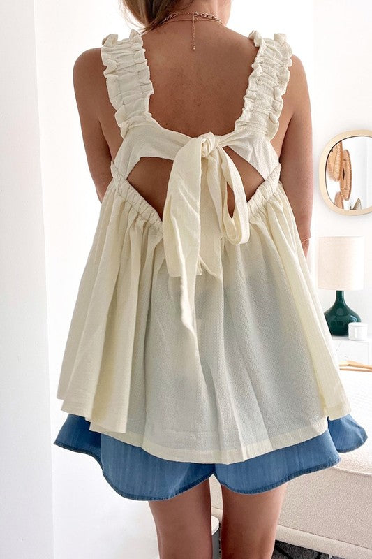 Denim Drawstring Wide Leg Shorts: Features a relaxed fit with an adjustable drawstring waist. Available in sizes XS to XL.