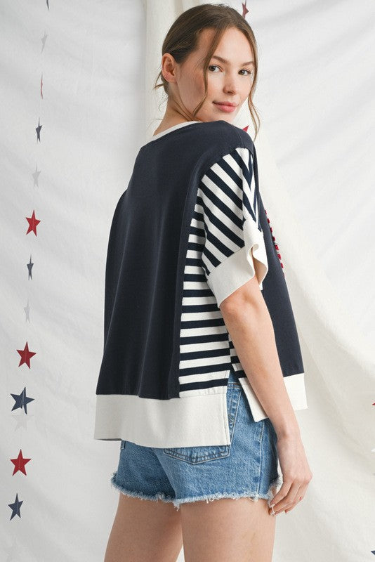 Americana Vintage Flag Top