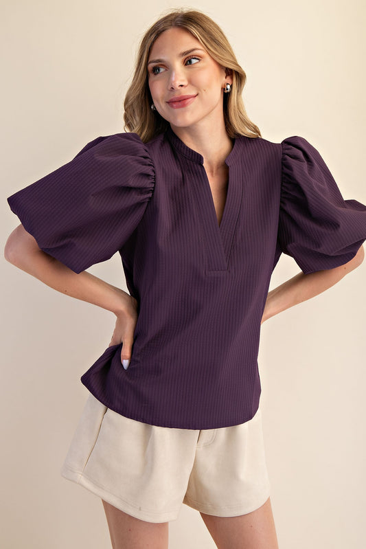 Rachel V-Neck Puff Sleeve Top | 3 Colors
