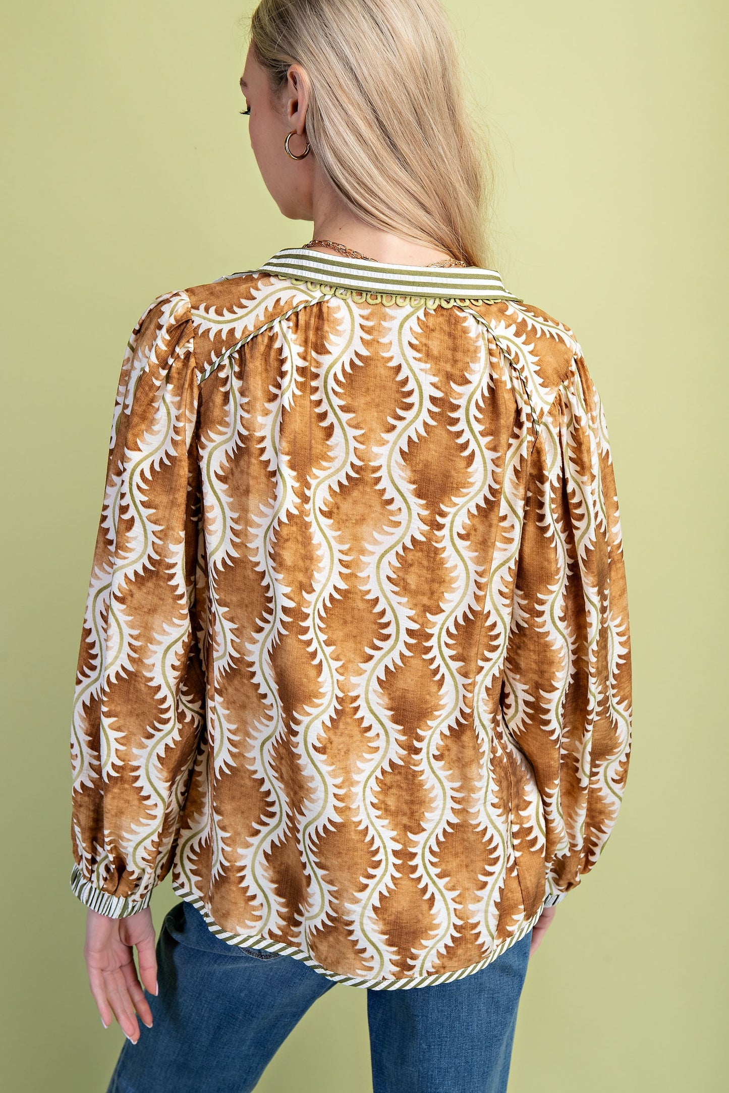 Chelsea Printed Mock-Neck Top