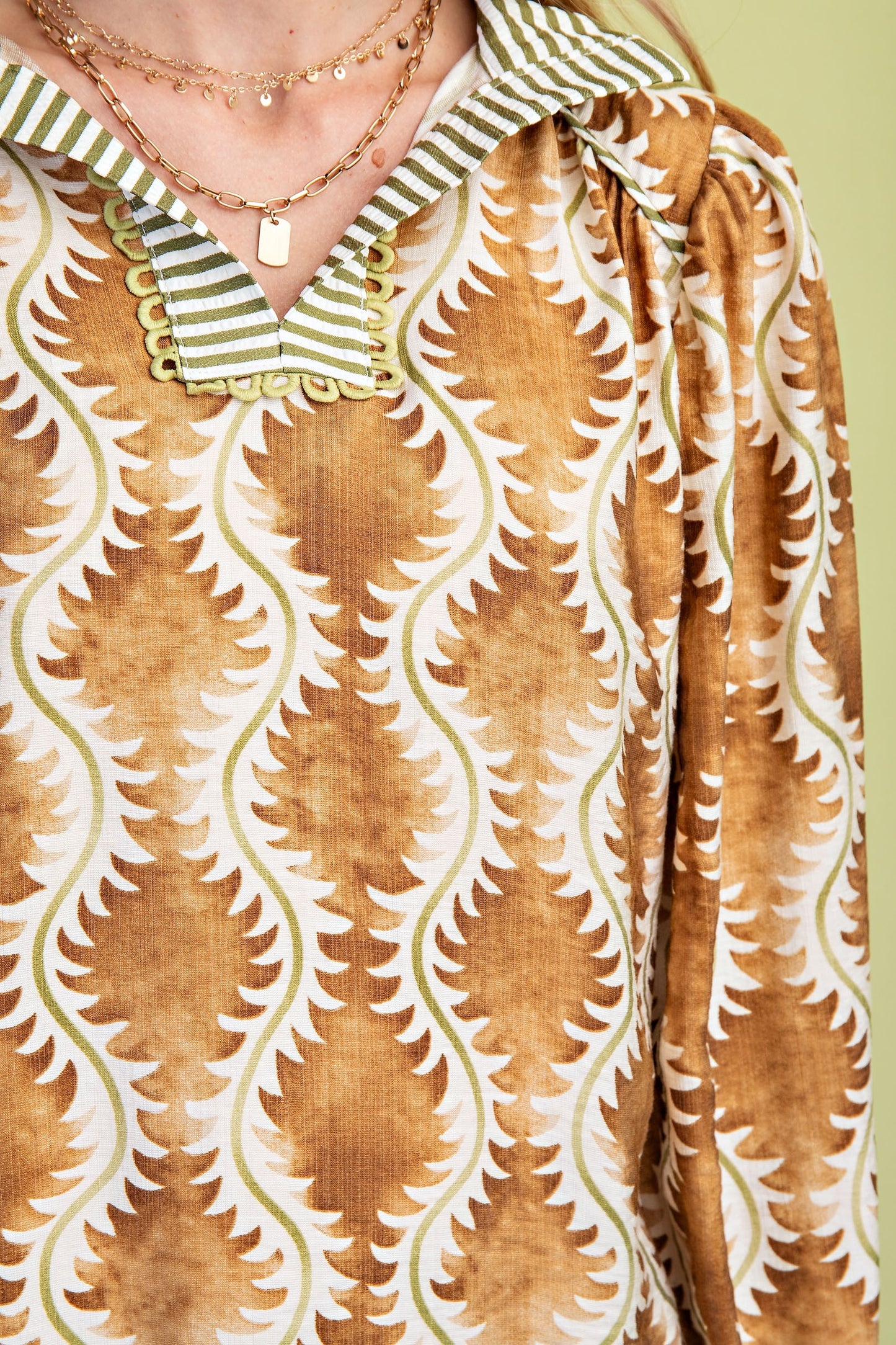 Chelsea Printed Mock-Neck Top