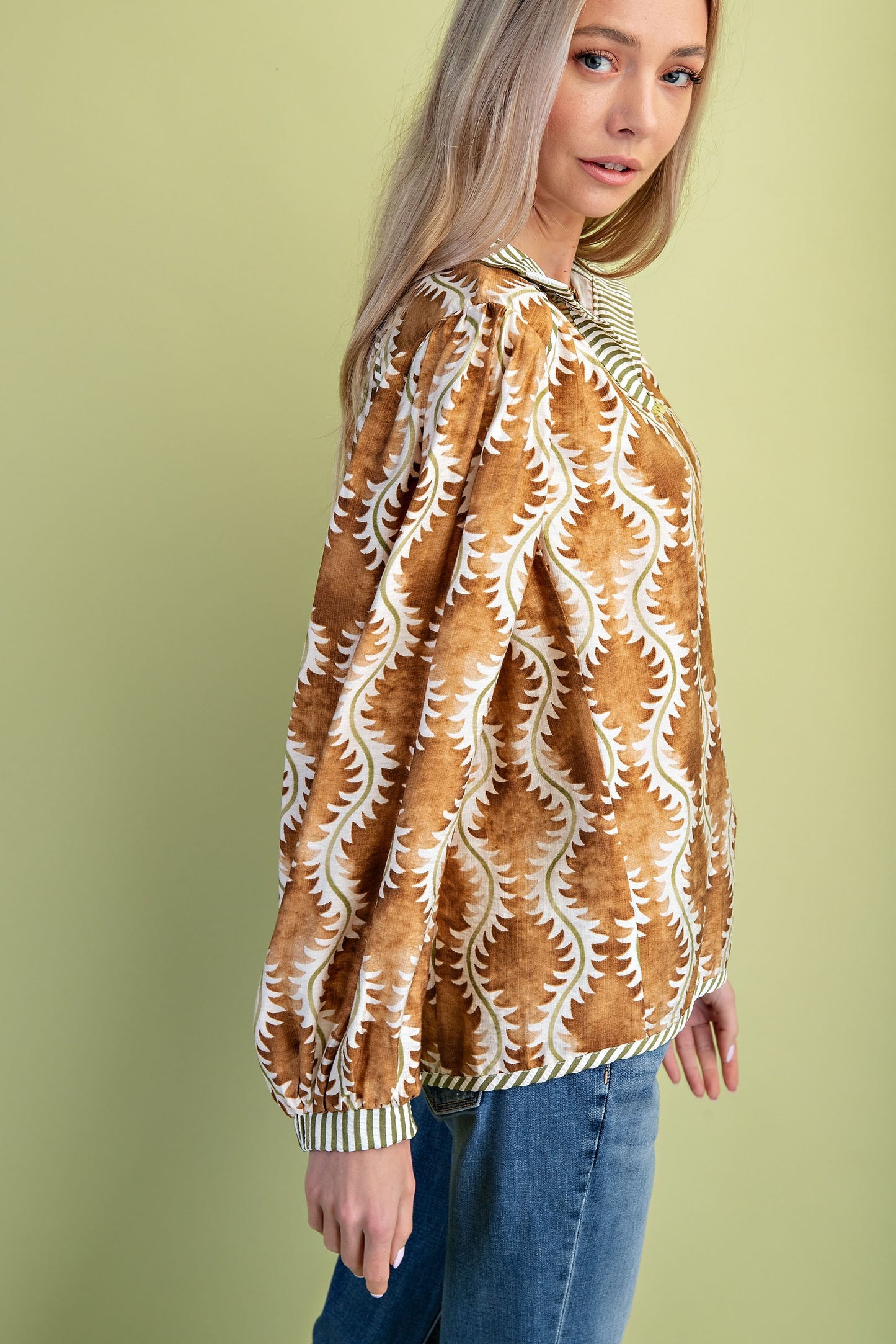 Chelsea Printed Mock-Neck Top
