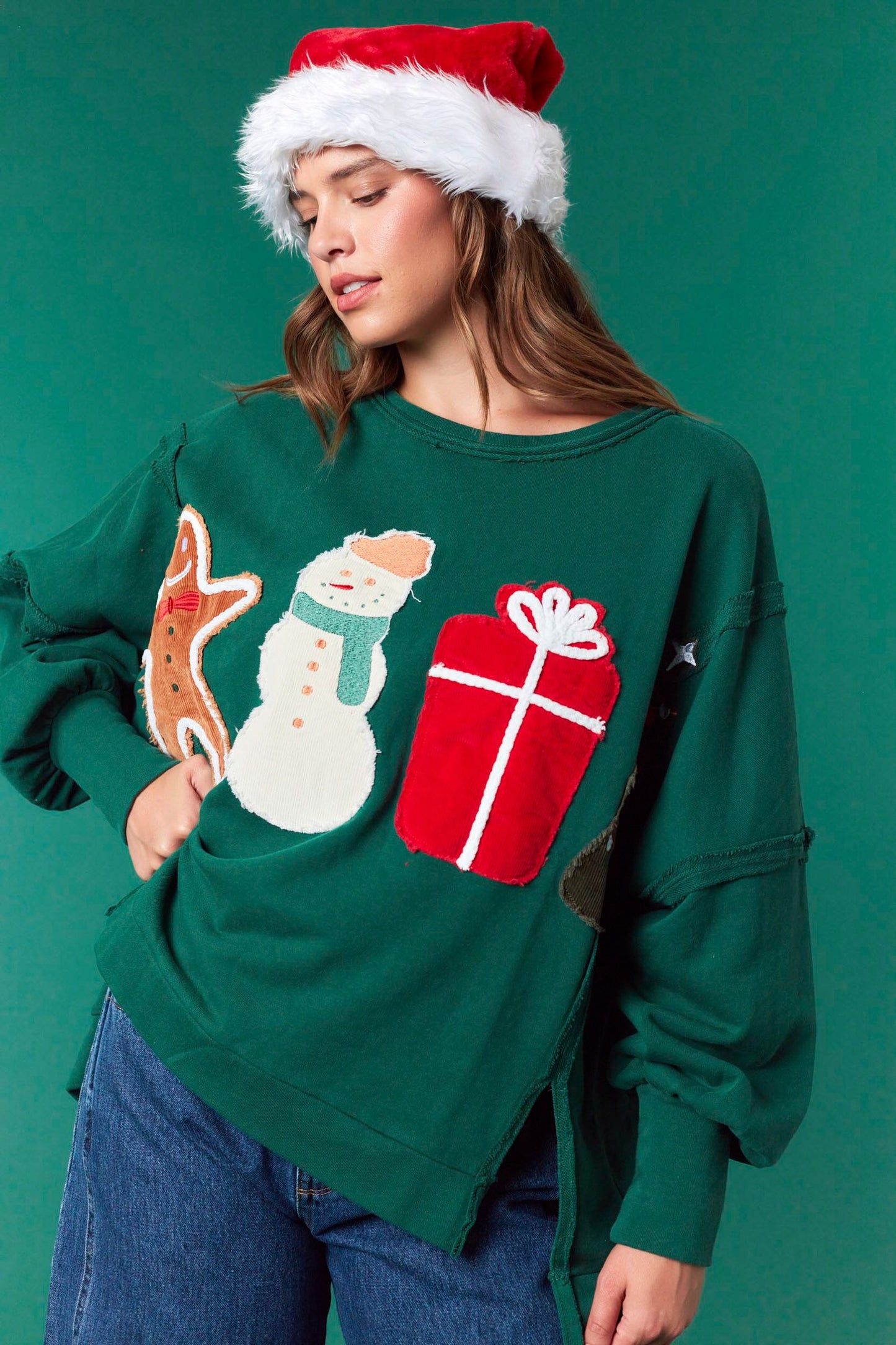 Corduroy Christmas Patch Sweatshirt
