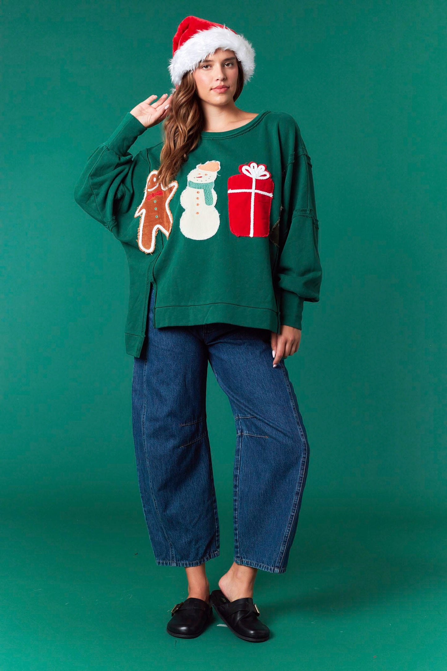 Corduroy Christmas Patch Sweatshirt