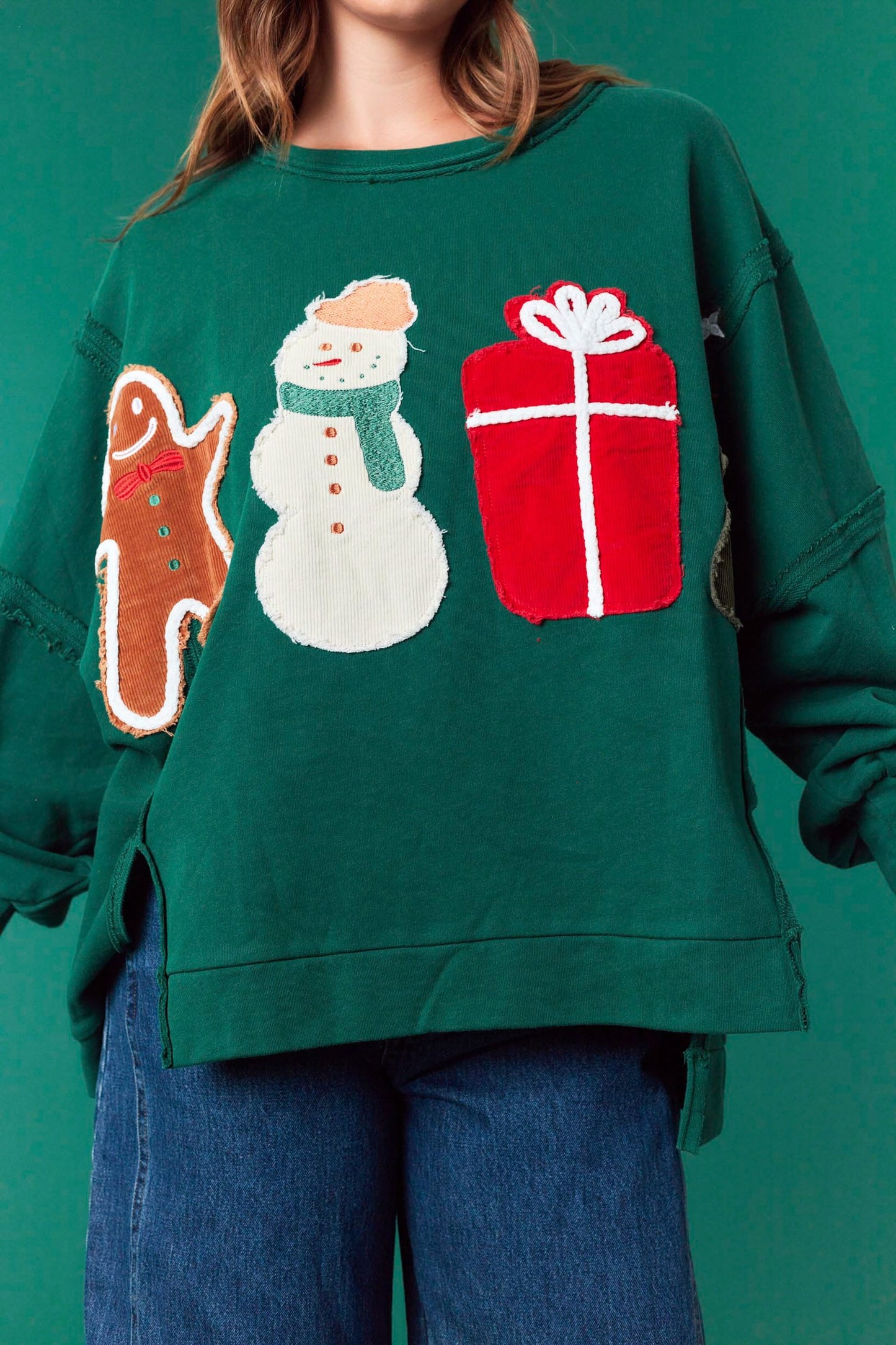 Corduroy Christmas Patch Sweatshirt