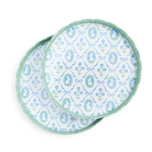 Bunnies and Bows Scalloped Edge Tray