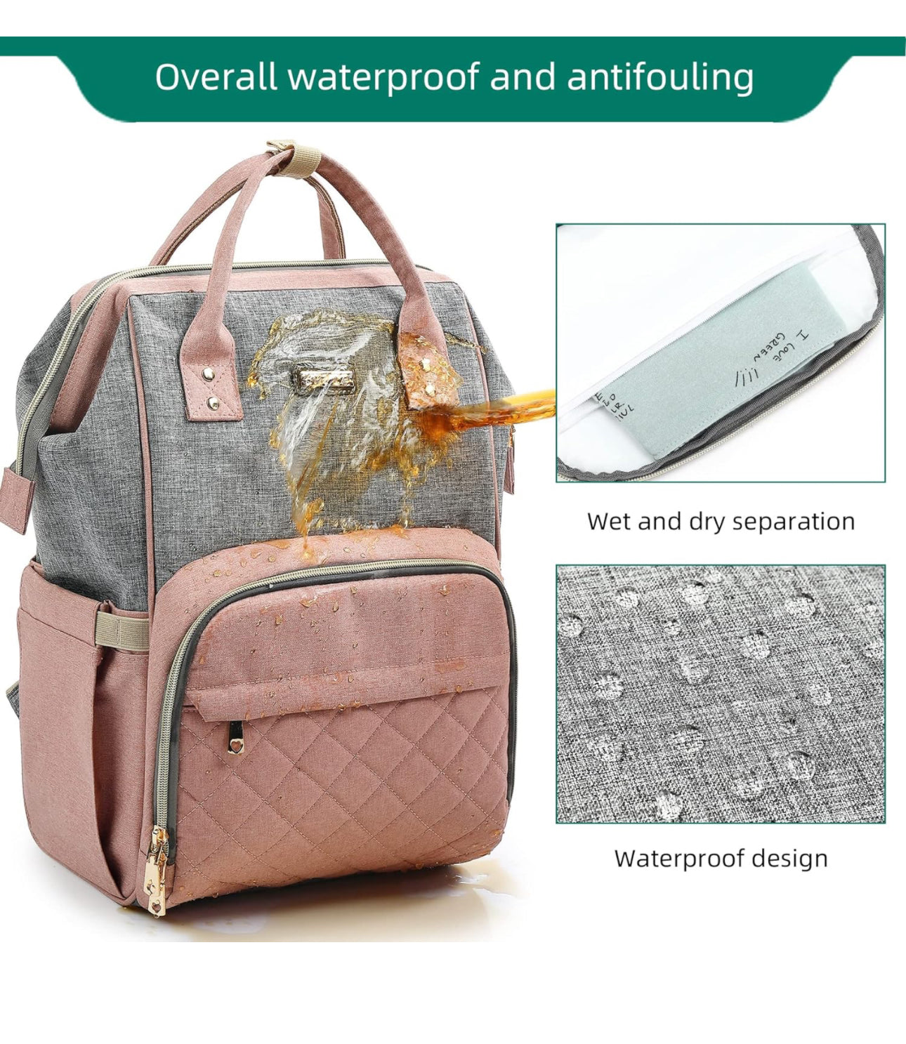 Water proof design diaper bag
