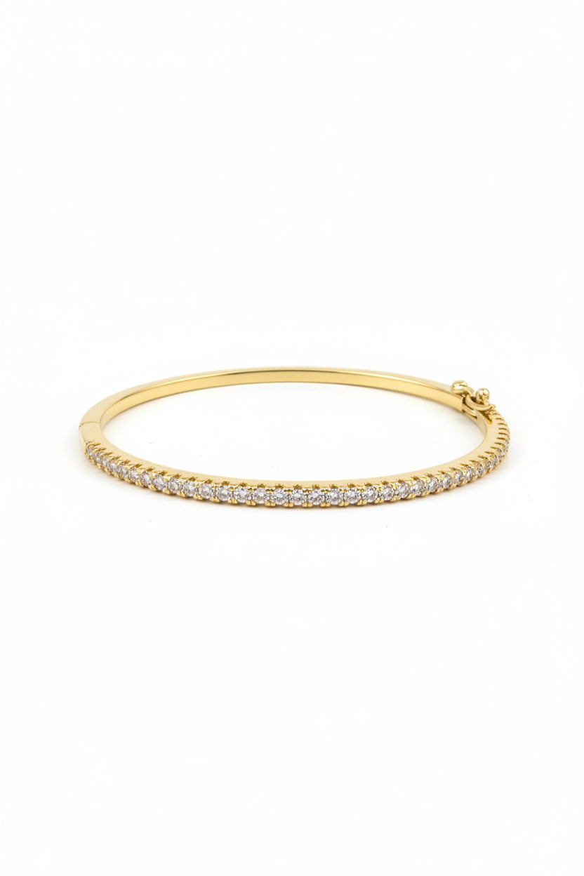 Delicate CZ Hinged Bangle