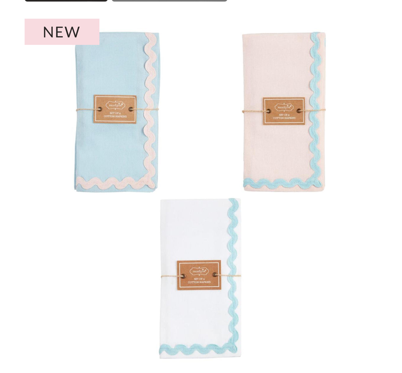 Spring Ric-Rac Napkin Sets