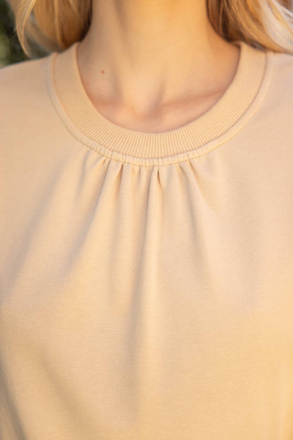 Embroidered Short Sleeve French Terry Top