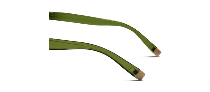 Green-armed Peepers Wilder blue light glasses with light-colored tips. Available sizes: small, medium, large.