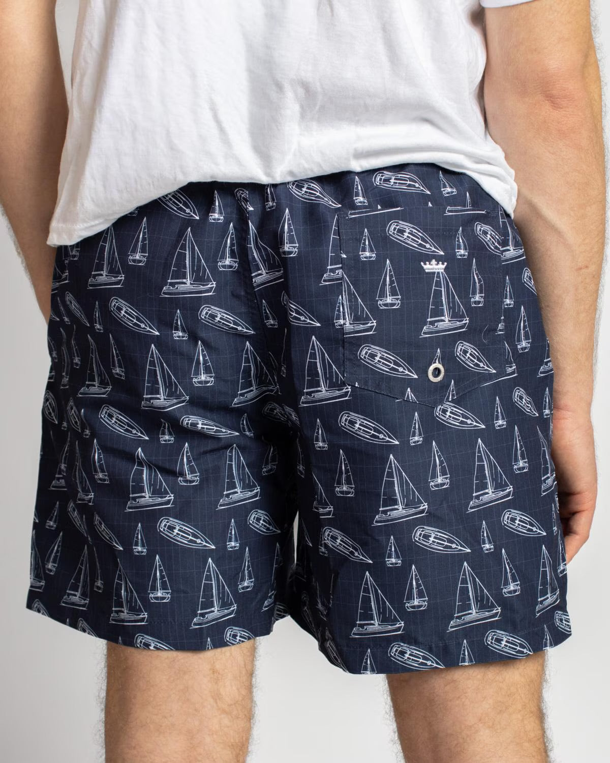 Men’s Set Sail Swim Trunks Navy/White