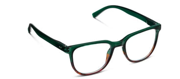 The Peepers Progressives - Penn Green/Tortoise Horn eyeglasses with green and tortoise horn square-shaped lightweight polycarbonate frame and clear lenses. Available in multiple sizes.