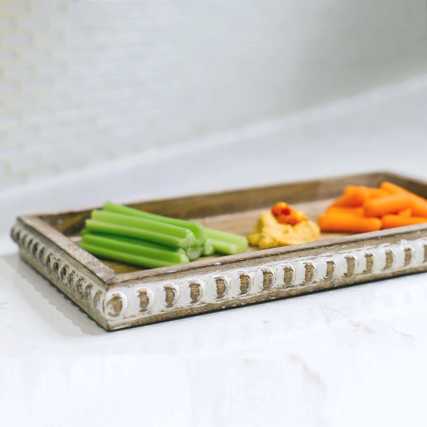 Beaded Edge Rectangle Board made of food-safe wood; available in small, medium, and large sizes.