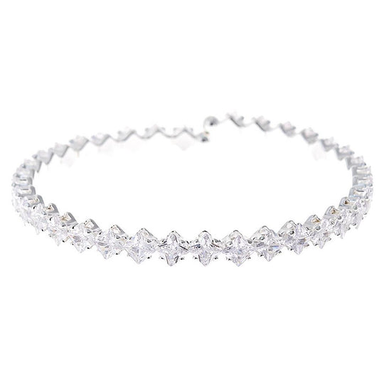 Crystal Square Stone Cuff Bracelet