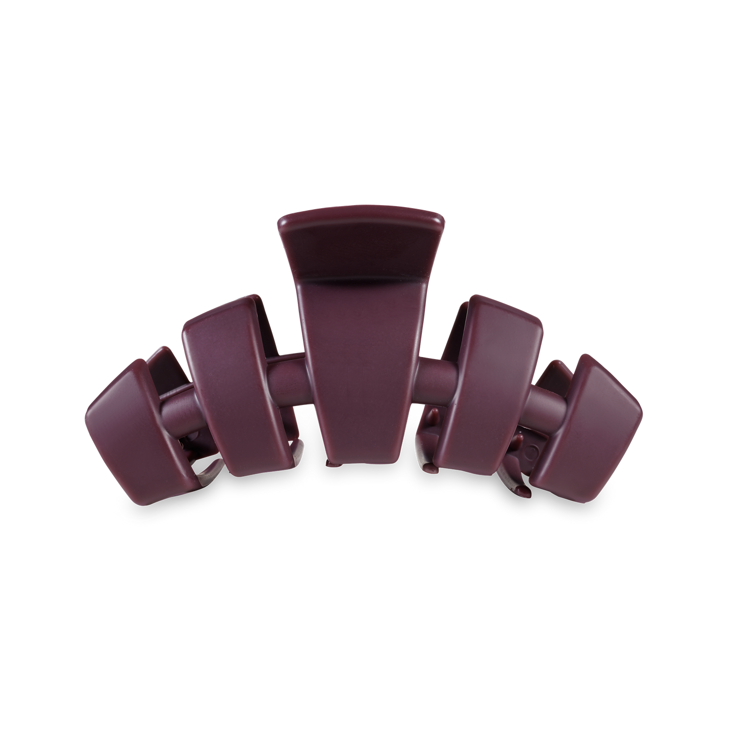 TELETIES Classic Claw Hair Clip in dark maroon with wide, curved prongs and strong hinge. Available in medium and large sizes.