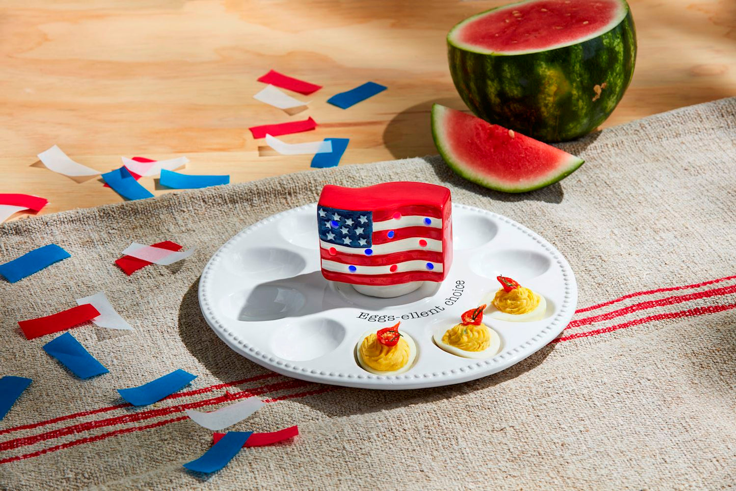 Deviled Egg Tray Light-Up Holder: Stylish holder for deviled eggs. Sizes available: Standard size (fits six deviled eggs).