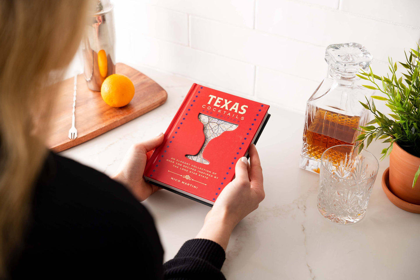 Red book "Texas Cocktails (Second Edition)" shown; available sizes not specified.