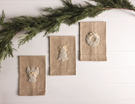 White Christmas Pearl Towels