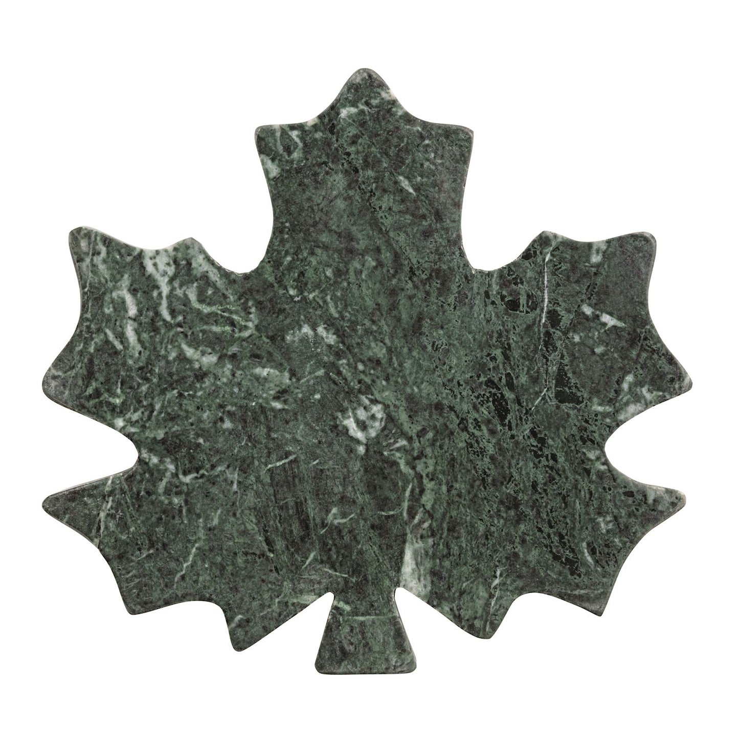 Green marble maple leaf board with white-gray veining, available in mini size.